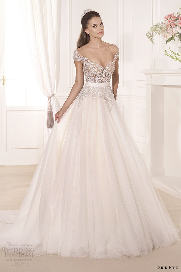 tarik ediz 2014 bridal collection off the shoulder sweetheart a line wedding dress gul