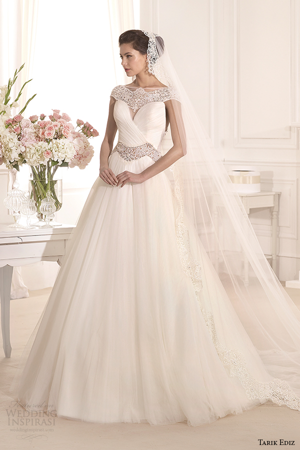 tarik ediz 2014 bridal collection scoop a line wedding dress 1 akasya g1120