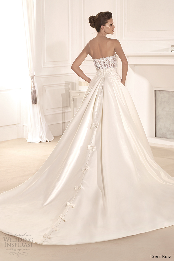 tarik ediz 2014 bridal collection strapless straight across a line pockets fulya back g1130