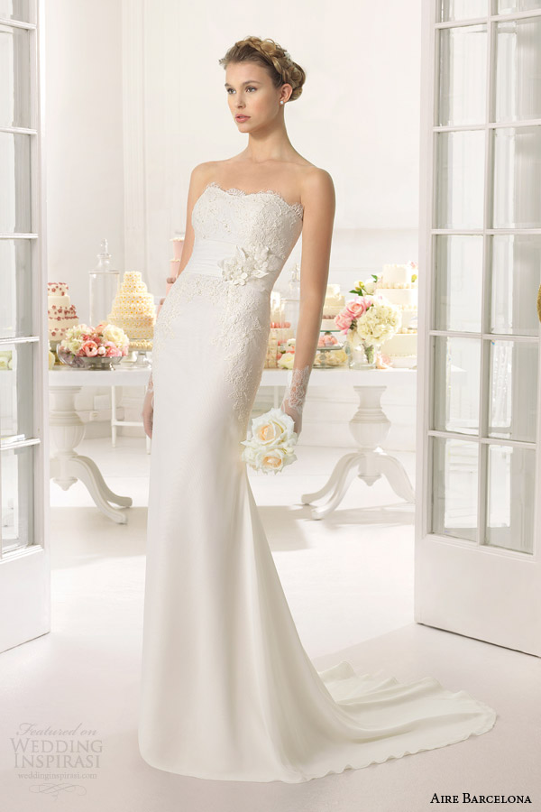 aire barcelona bridal 2015 africa strapless wedding dress