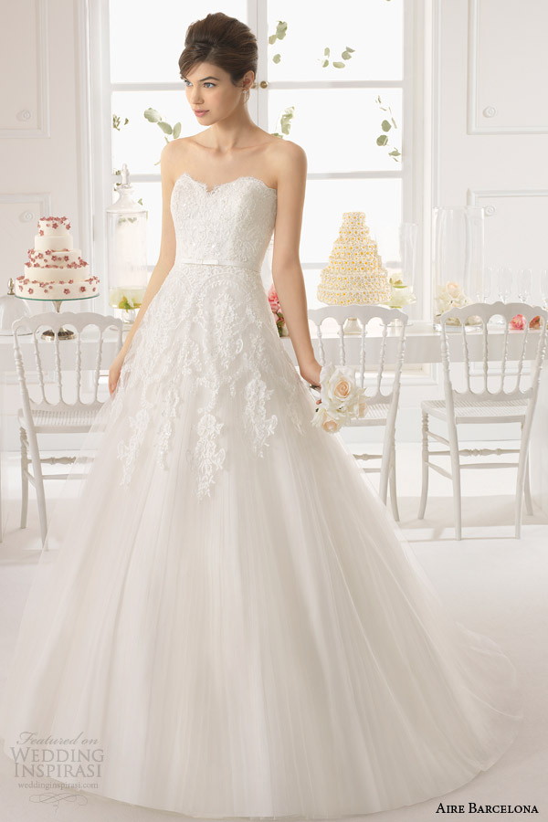 aire barcelona bridal 2015 strapless azalea wedding dress