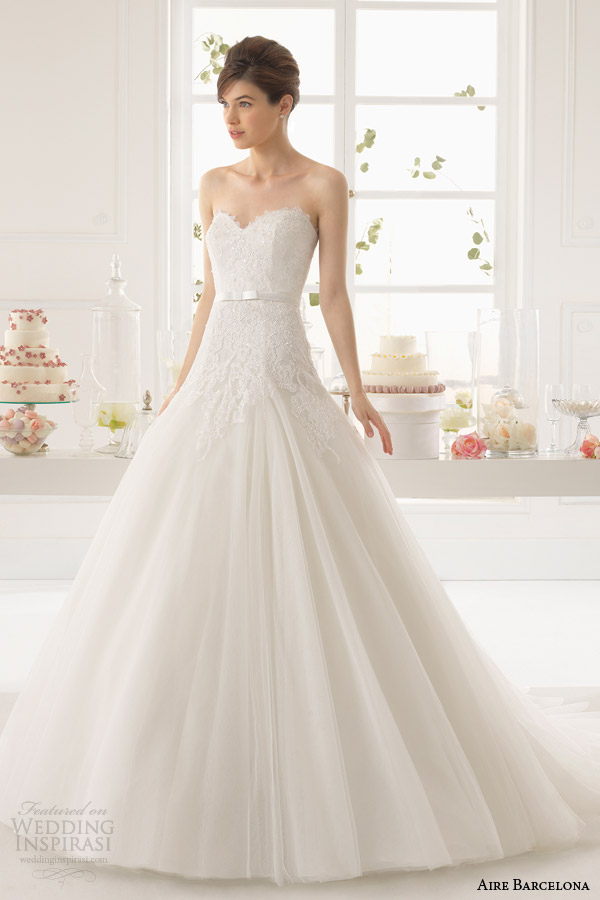 aire barcelona wedding dress 2015 azorin strapless gown