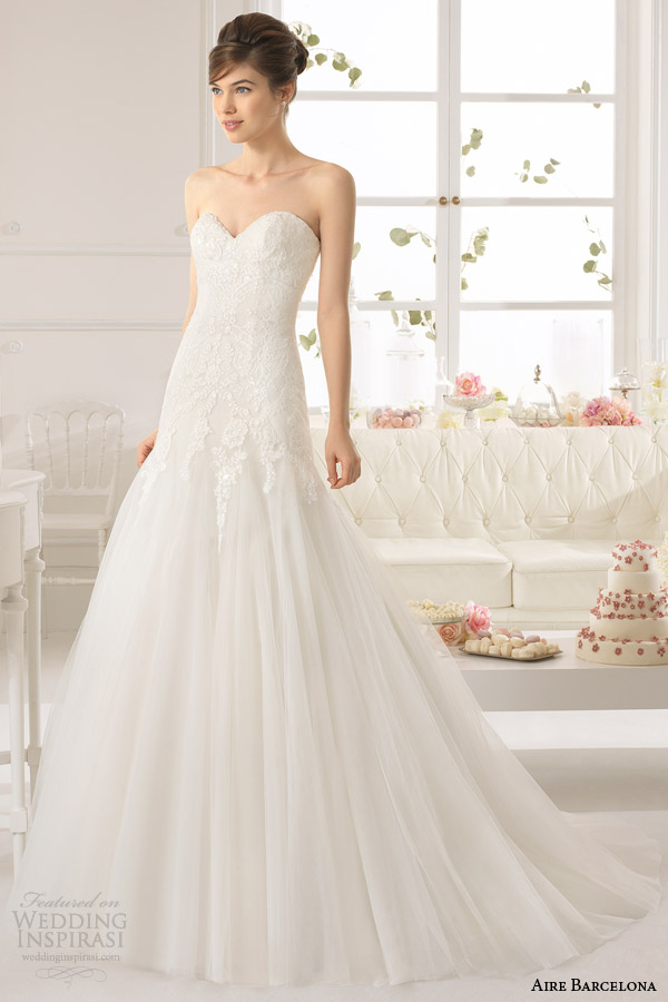 aire barcelona wedding dress 2015 azteca strapless gown