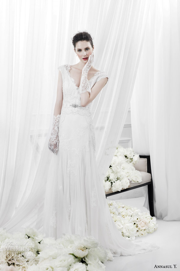 annasul y 2015 bridal romantic lace cap sleeve wedding dress ay2897b