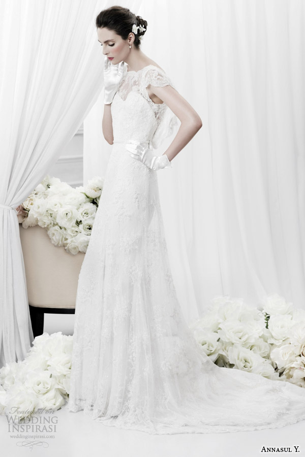 annasul y 2015 bridal scalloped lace cap sleeve wedding dress ay2896b