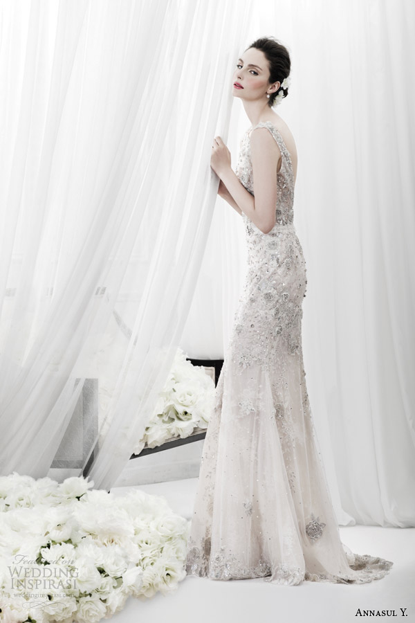 annasul y 2015 bridal sleeveless heavily embellished sheath wedding dress ay2984e