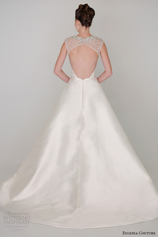 eugenia couture spring 2015 collection low back a line wedding dress alexandra 3934 back