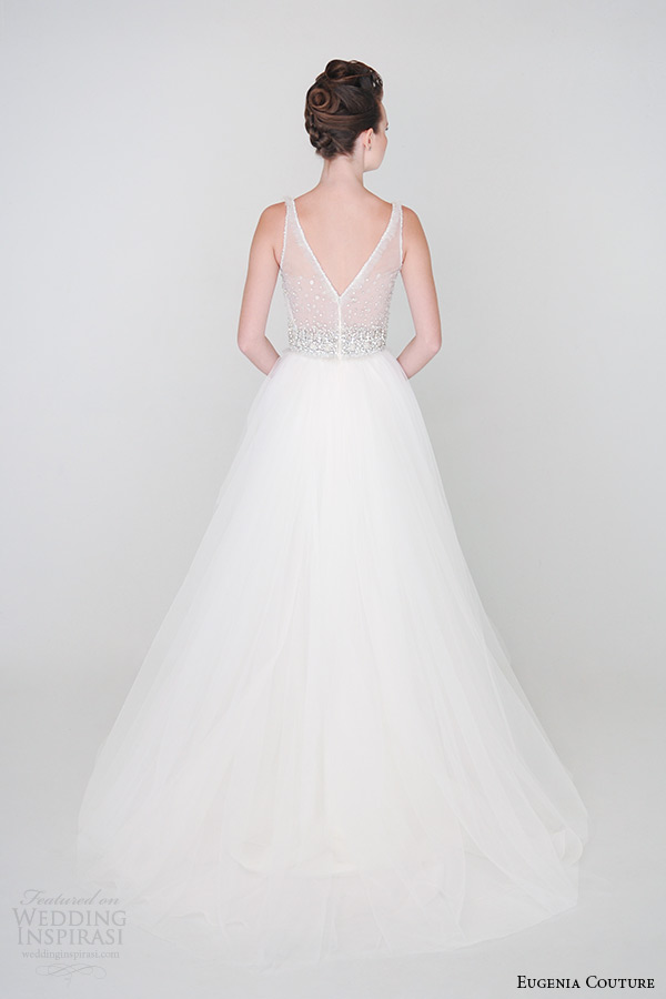 eugenia couture spring 2015 collection sheer strap heartshape neckline a line wedding dress willa 3933 back