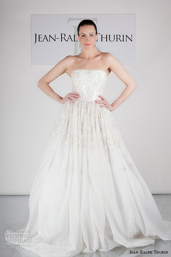 jean ralph thurin bridal spring 2015 jocelyn strapless ball gown wedding dress