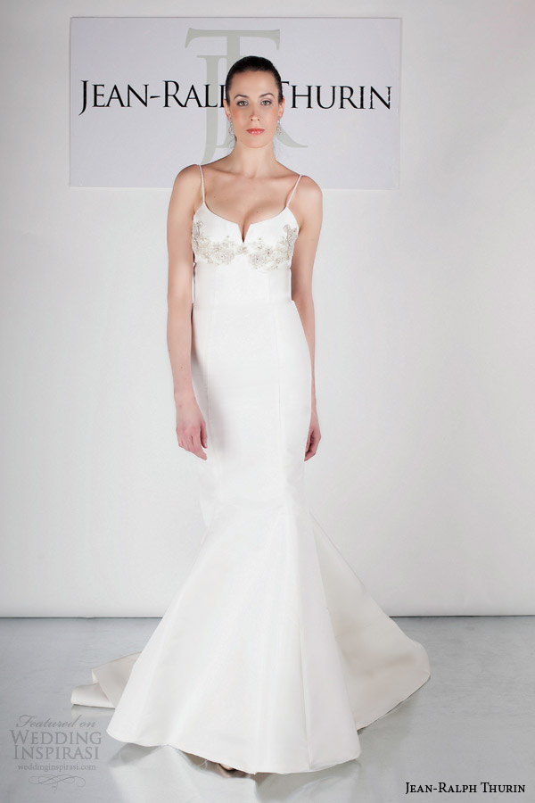 jean ralph thurin bridal spring 2015 jovia mermaid wedding dress straps