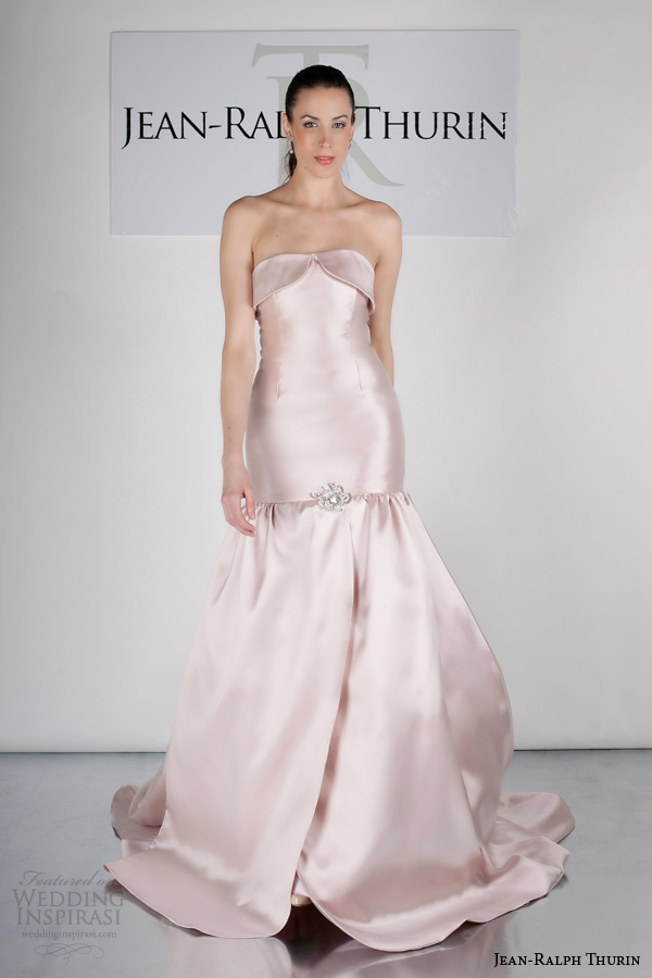 jean ralph thurin bridal spring 2015 raisa strapless color wedding dress