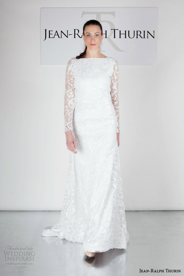 jean ralph thurin bridal spring 2015 ralfie long sleeve wedding dress bateau neckline