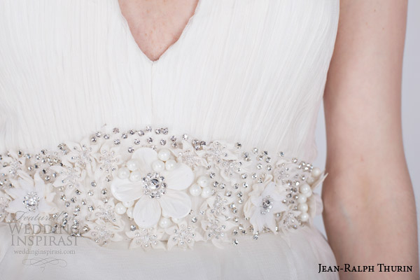 jean ralph thurin bridal spring 2015 royce halter neck ball gown wedding dress embellished waist