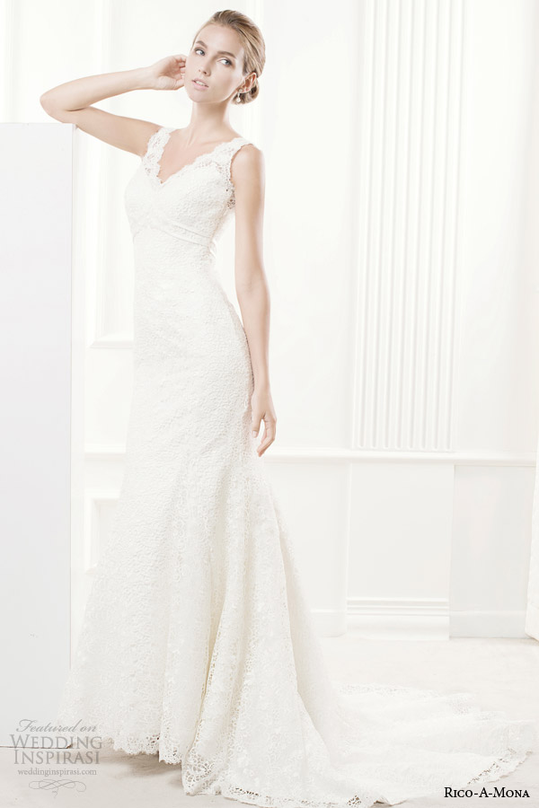 rico a mona 2014 demure collection sleeveless wedding dress