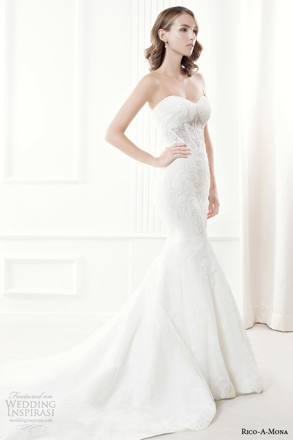 rico a mona 2014 demure collection strapless wedding dress