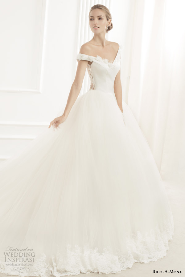 rico a mona off the shoulder wedding dress ball gown