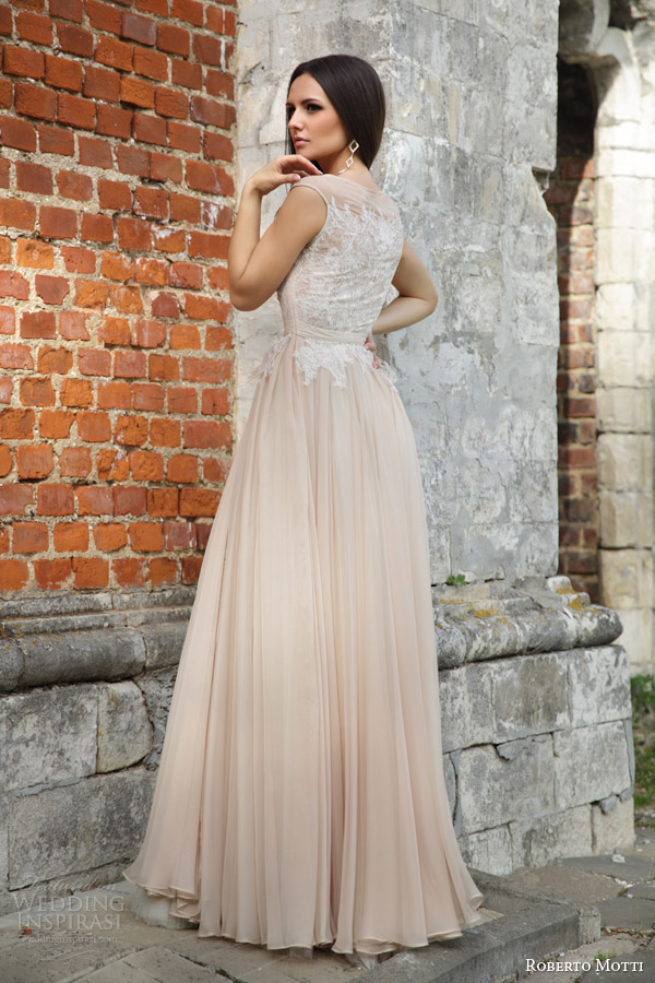 roberto motti bridal 2015 emma colored wedding dress back view roberto motti bridal 2015 emma colored wedding dress back view