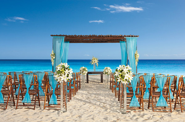 secrets capri riviera cancun beach wedding set up