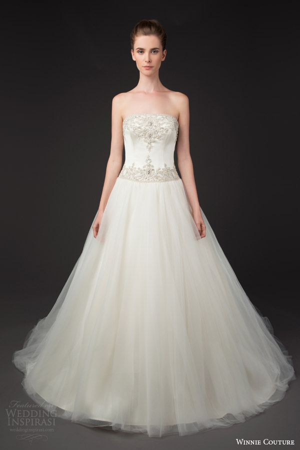 winnie couture 2014 blush label dinah strapless ball gown wedding dress