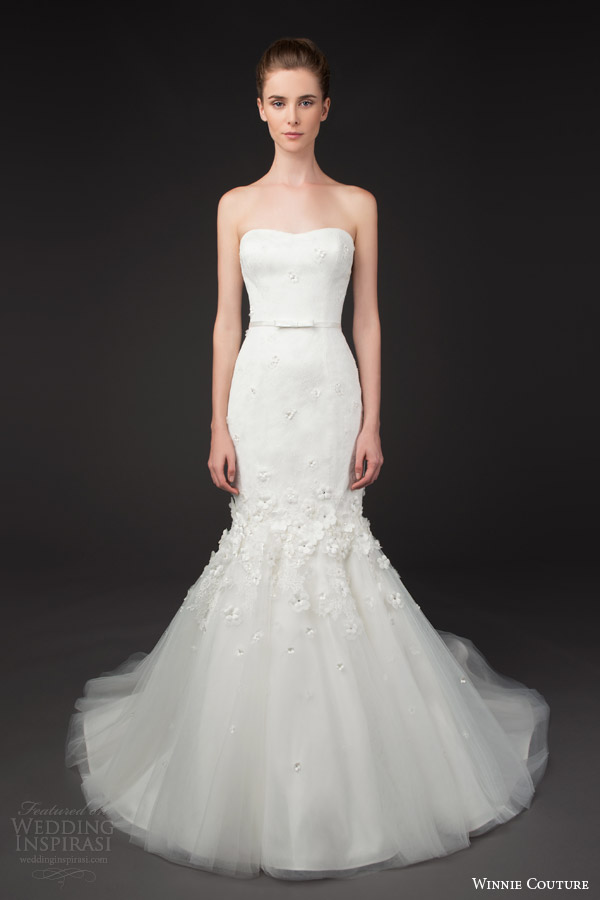 winnie couture 2014 blush label kai strapless mermaid wedding dress
