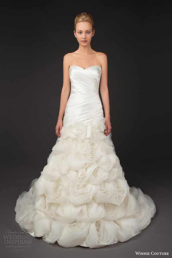 winnie couture bridal 2014 blush label cassie strapless wedding dress draped bodice