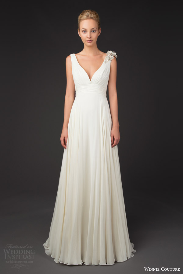 winnie couture bridal 2014 diamond label 3199 shay sleeveless draped wedding dress