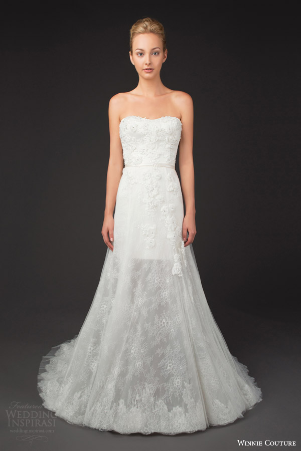 winnie couture wedding dresses 2014 diamond label 3202 daphney strapless gown overlay