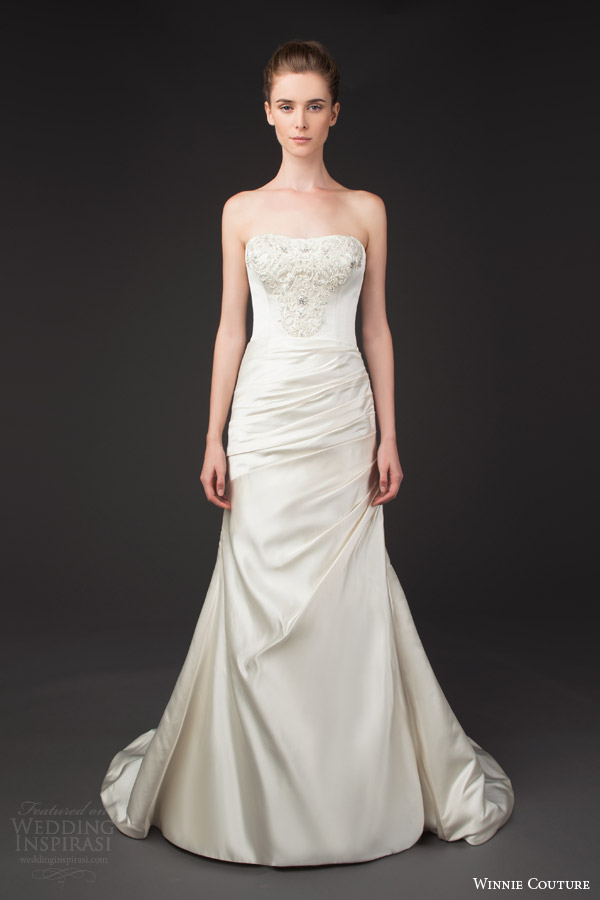 winnie couture wedding dresses 2014 diamond label 3203 theia strapless gown embellished bodice