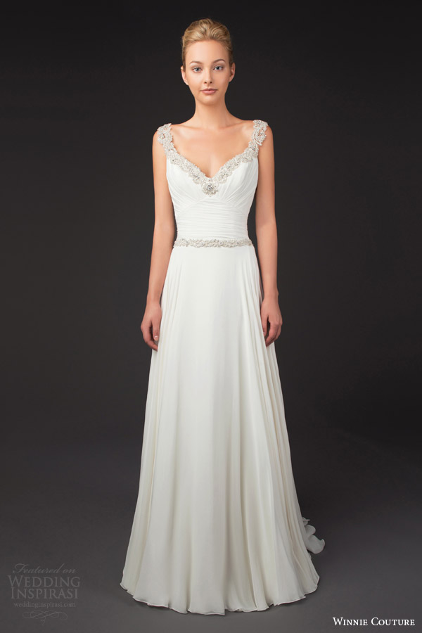 winnie couture wedding dresses 2014 diamond label 3206 selby gown embellished straps neckline waist
