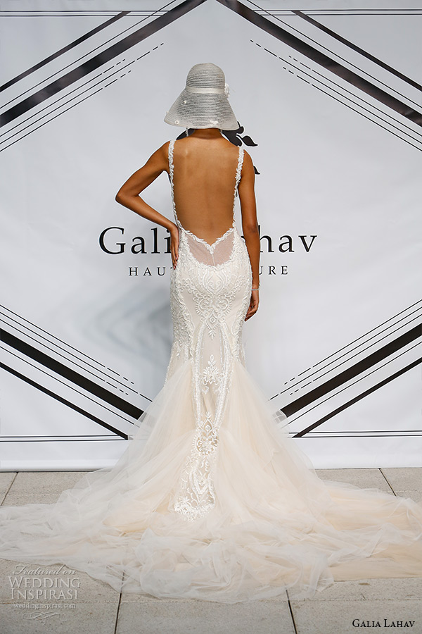 galia lahav fall 2015 bridal bustier sweetheart strap sheath fit flare low cut back wedding dress style greta garbo back