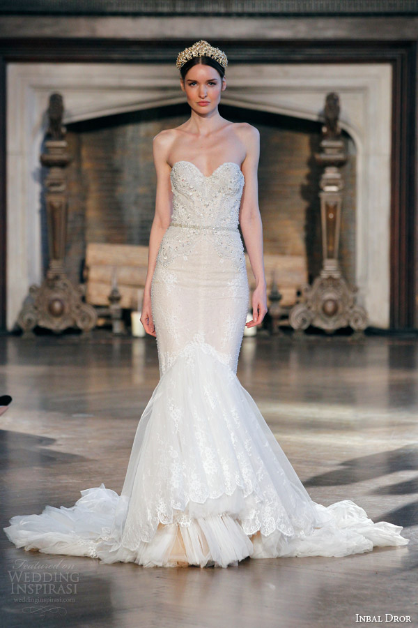 inbal dror bridal fall winter 2015 gown 15 beautiful strapless mermaid wedding dress