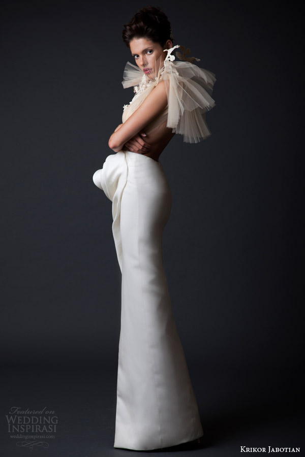 krikor jabotian fall winter 2014 2015 couture amal column gown wedding dress side