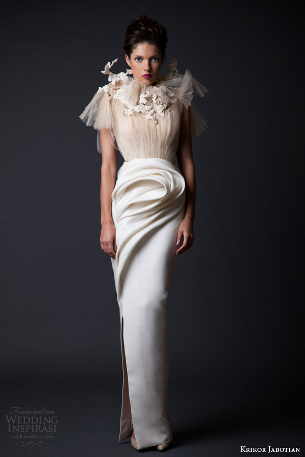 krikor jabotian fall winter 2014 2015 couture amal column gown wedding dress