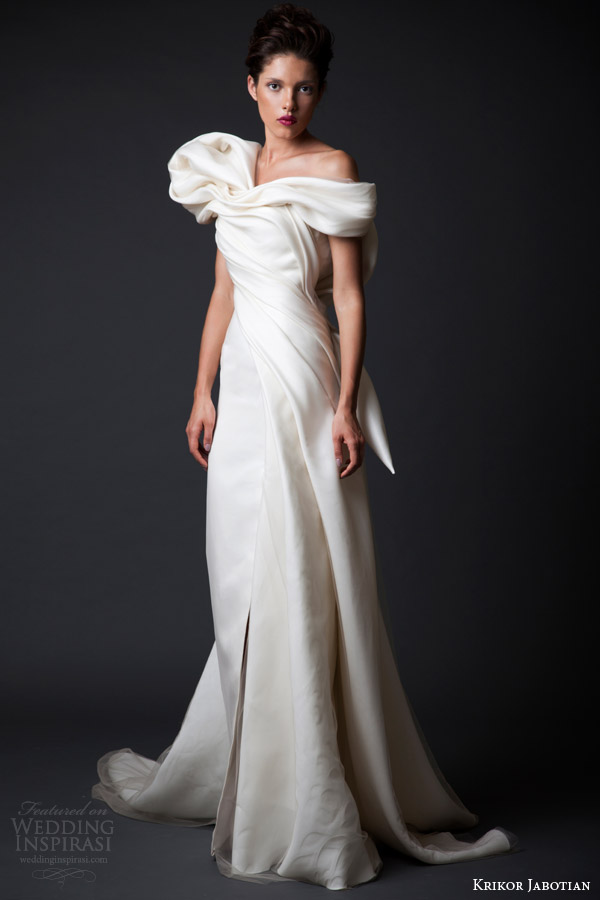 krikor jabotian wedding dresses fall winter 2014 2015 amal couture collection off shoulder gown