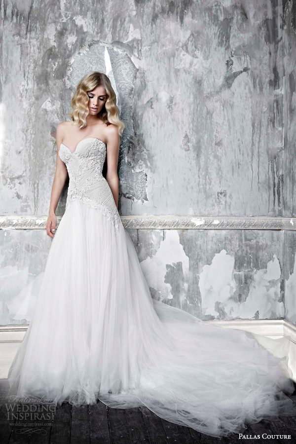 pallas couture wedding dress 2015 charlette strapless wedding dress beaded lace bodice full french tulle skirt pallas couture wedding dress 2015 charlette strapless wedding dress beaded lace bodice full french tulle skirt