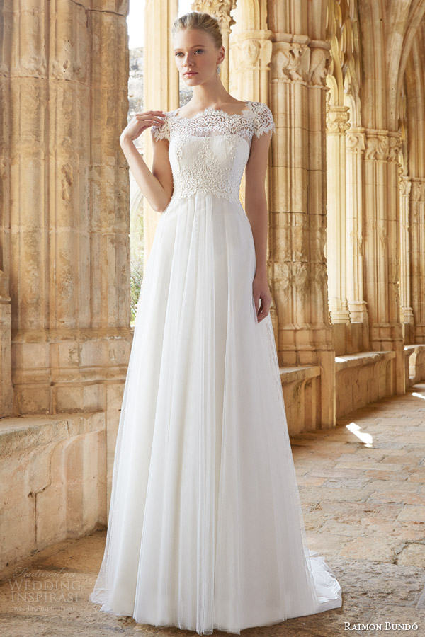 raimon bundo wedding dresses 2015 mimi cap sleeve gown lace bodice