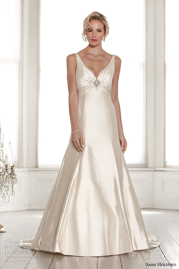 sassi holford wedding dress 2015 bridal signature collection sweetheart neckline with strap low cut v back sheath dress style harper