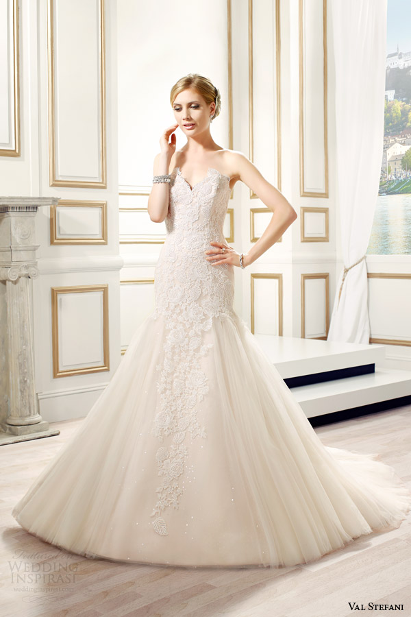 val stefani bridal spring 2015 style d8081 eliza strapless fit flare sweetheart ivory taupe