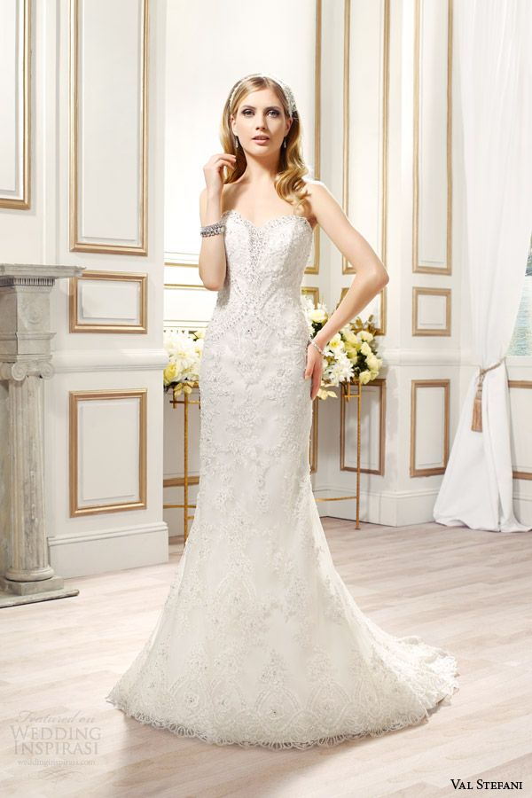 val stefani bridal spring 2015 style d8087 tallulah strapless mermaid wedding dress embroidered lace swarovski crystals