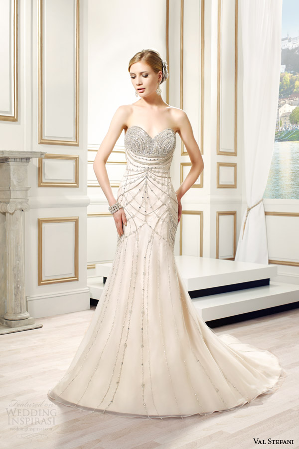 val stefani bridal spring 2015 style d8088 lumina strapless sweetheart fit flare swarovski crystal bodice