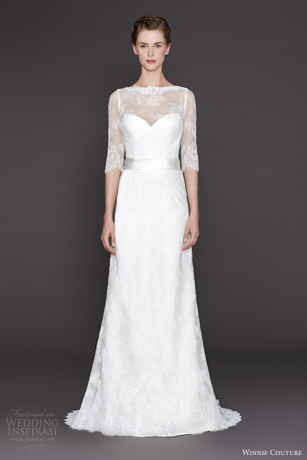 winnie couture fall winter 2015 olena wedding dress illusion neckline sleeves