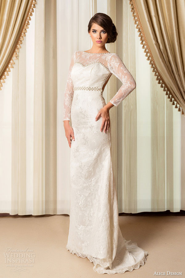 alice design bridal passion 2015 illusion long sleeve wedding dress