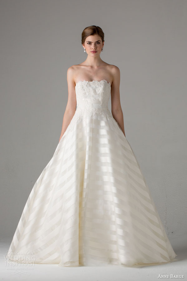 anne barge bridal fall 2015 deauville strapless a line wedding dress lace appliques bodice