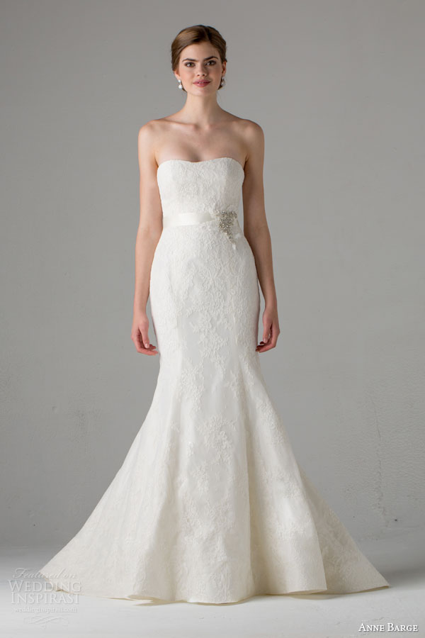 anne barge bridal fall 2015 keira strapless lace mermaid wedding dress