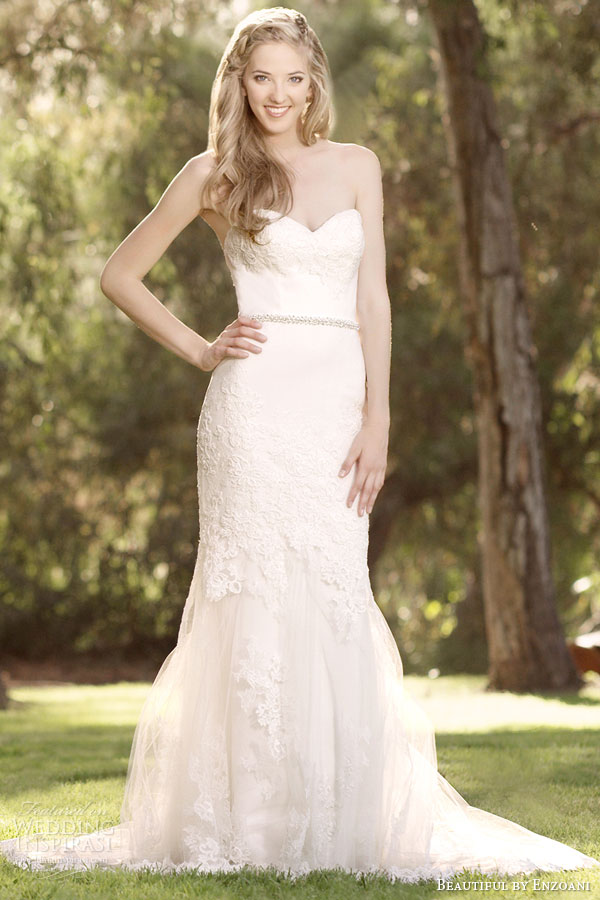 beautiful enzoani 2015 bridal gown style bt15 30 strapless sweetheart soft tulle mermaid wedding dress beaded belt