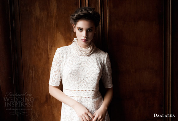 daalarna 2015 pearl bridal collection half short sleeve lace wedding dress high neckline daalarna 2015 pearl bridal collection half short sleeve lace wedding dress high neckline