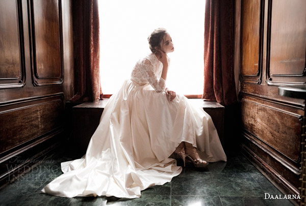 daalarna 2015 pearl bridal collection high neck long sleeve ball gown wedding dress high low skirt daalarna 2015 pearl bridal collection high neck long sleeve ball gown wedding dress high low skirt