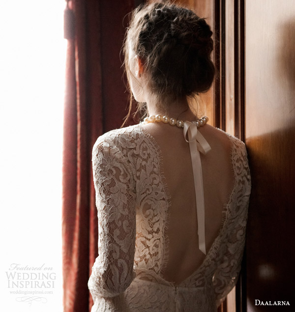 daalarna 2015 pearl bridal collection lace long sleeve sheath wedding dress