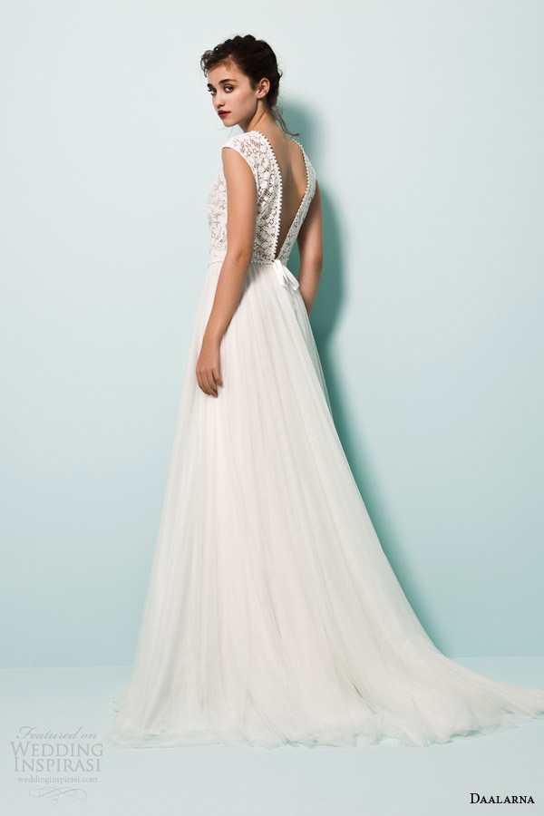 daalarna bridal 2015 pearl a line wedding dress lace cap sleeve top v back daalarna bridal 2015 pearl a line wedding dress lace cap sleeve top v back