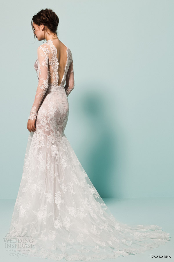 daalarna bridal 2015 pearl bridal collection illusion long sleeve fit flare mermaid wedding dress scalloped v neckline back daalarna bridal 2015 pearl bridal collection illusion long sleeve fit flare mermaid wedding dress scalloped v neckline back